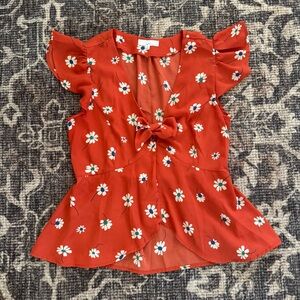 Floral Red Women's Top